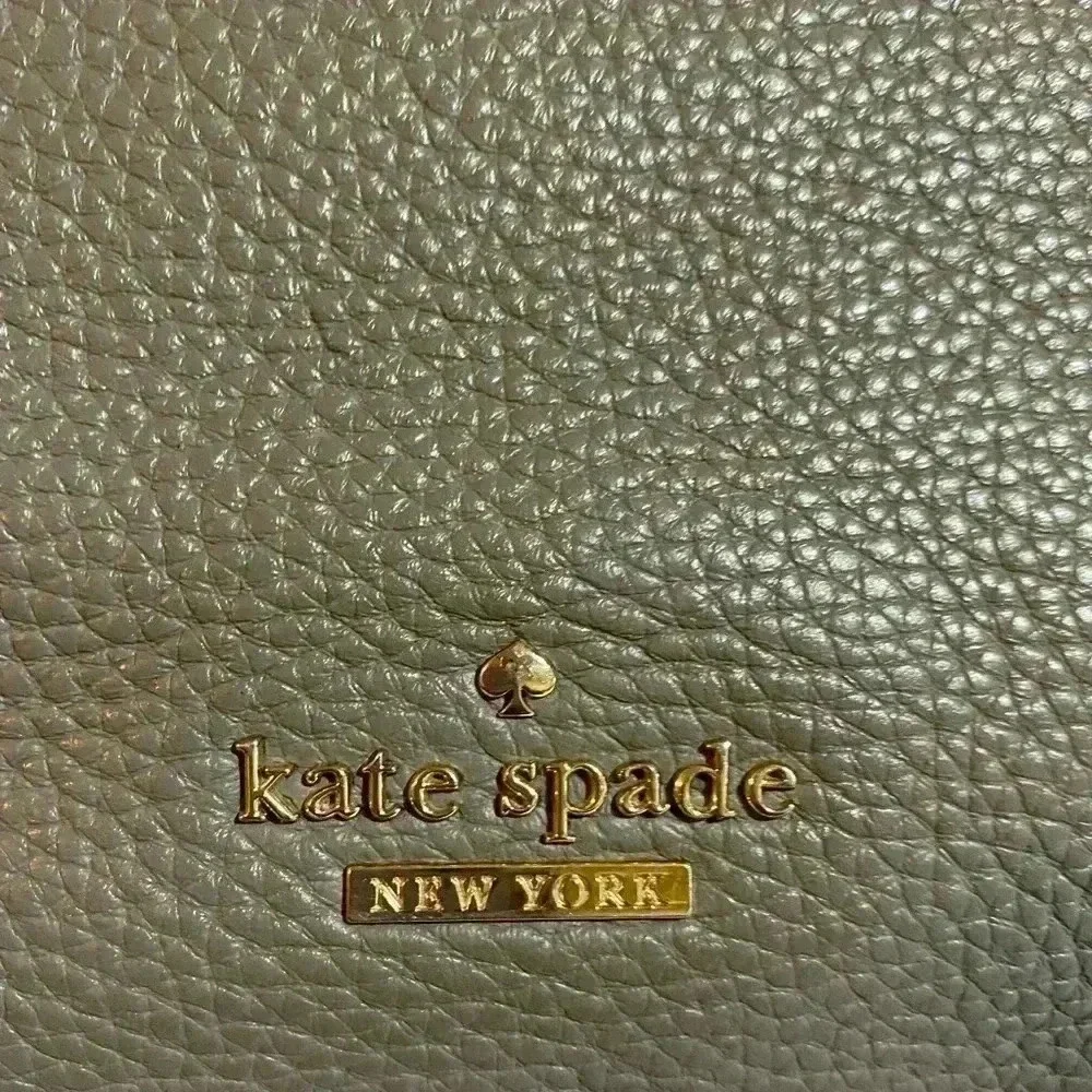 Kate spade beige grey leather satchel handbag